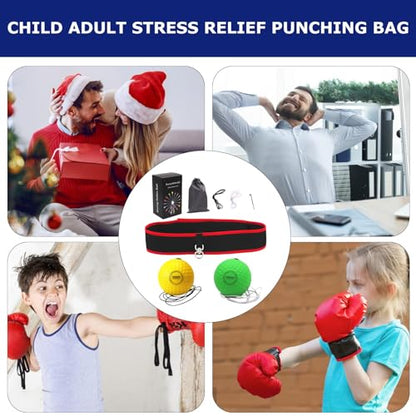 Boxing Reflex Ball, Boxing Ball Headband, Adjustable Head-Mounted Strength Training Boxing Balls Set, Reaction Ball for Adults Kids Courtyard Gym Home - color: B