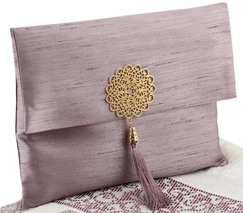 Prien Muslim Prayer Rug with Tasbih and Portable Bag, Muslim Gift for Women Men, Mubarak Islamic Box, Soft Mat Islam Gifts Set, Turkish Sajadah for Ramadan, Eid, Hajj, Travel, Pray (Lilac) - color: Lilac