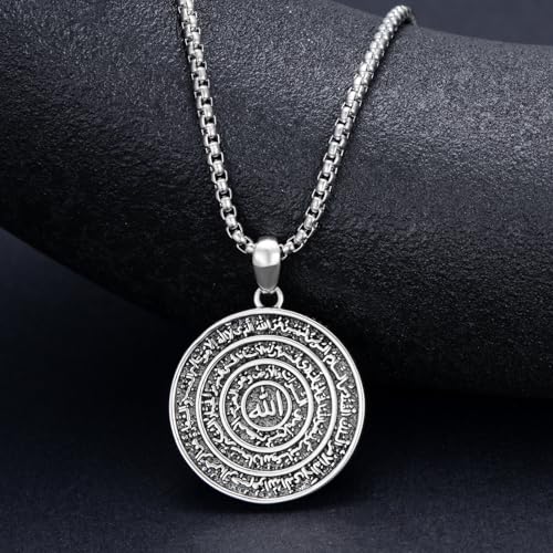 PELOVNY Allah Necklace for Men Women 925 Sterling Silver Islam Allah Pendant Chain Islamic Muslim Religious Jewelry Gifts - color: Allah-02