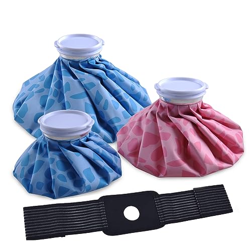 Ice Pack for Injuries Reusable, Ice Bag for Injuries Hot Water Bag for Hot & Cold Therapy, No-Leak Elastic Ice Bag with Elastic Breathable Support Wrap, 3 Sizes 6/9/11" - size: 6/9/11“