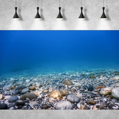 Underwater Aquarium Background Ocean Seabed Underwater Rocks and Pebbles Fish Tank Background Sunlight Underwater Life Terrarium Background Sunbeams Underwater Rocks Aquarium Backdrop 24x16in - color: Blue, size: 24(W)x16(H)in