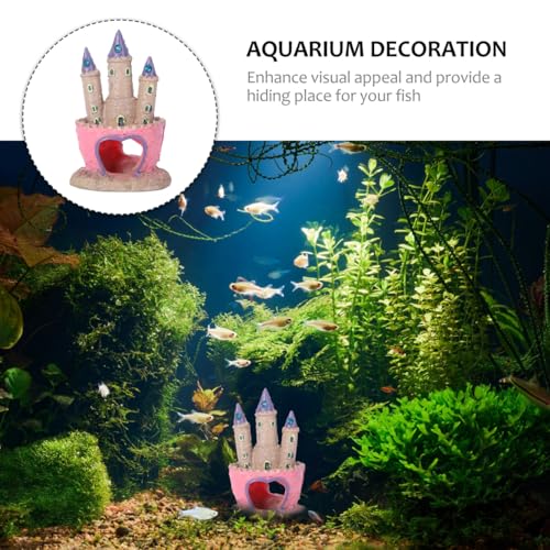 Aquarium Decoration Castle Fish Tank Ornament Fish Hidden Cave Landscaping Castle Model for Fresh and Saltwater Tanks 4.52 X 2.95 X 2.36 in