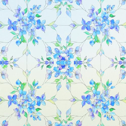 SOMWISE Frosted Window Privacy Film, Decorative Sun Heat Blocking, Anti UV | Day & Night Opaque, Static Cling&Removable, Renter Friendly for Front Door & Bathroom, Easy to install, Anti-Glare,35x78.5 - color: Angel's Secret Garden | Frosted, size: 35*78.5