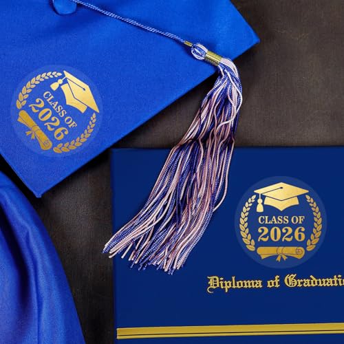 120 Pack Class of 2026 Graduation Stickers,Graduation Sticker for Envelope Seals,Gold Seals for Certificates,Gold Foil Sticker,Graduate Party Favor 1.6in,Congratulations Graduates - color: 26 Graduation Sticker a
