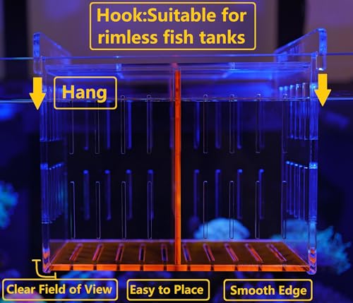 Acrylic Acclimation Box for Saltwater Fish and Reef Coral Quarantine Isolation Box for Aquarium Fish Hydroponic Plant External Breeding Box - size: 9.45inch*6.89inch*8.27inch