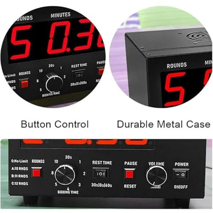 Digital Interval Timer with LED Display for Gym Workouts, MMA, Boxing, and Martial Arts Training (Blue) - color: Blue