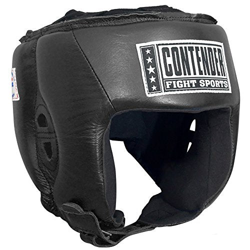 Contender Fight Sports Competition Boxing Headgear without Cheeks - color: Black, size: Medium