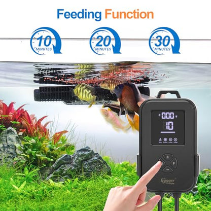 hygger Aquarium Crossflow Wave Maker, Adjustable Direction & Flow Gyre Wavemaker 5 Wave Modes & Tidal Mode Magnetic Powerhead Circulation Pump with Controller For Saltwater Coral Reef Tank 4750GPH - size: 4750 GPH