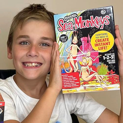 Sea-Monkeys: Retro Instant Life Kit - Tiny Brine Shrimp Growth Set, World's Only Instant Pet, Create Life, Just Add Water, Educational Kit, Kids 6+