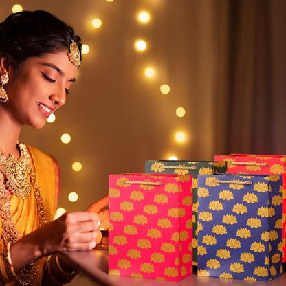 Lincia 16 Pcs Indian Return Gift Bags for Pooja Diwali Festival, Classic - style: Classic