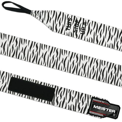 Meister Adult 180" Semi-Elastic Hand Wraps for MMA & Boxing (Pair) - color: Zebra Stripes