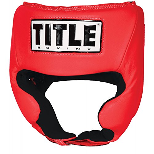 Title Boxing Amateur Competition Headgear (w/Cheeks) - Boxing Headgear, MMA Headgear, Sparring Gear, Headgear Boxing Sparring, Boxing Head Gear, Sparring Headgear, Muay Thai Headgear - color: Red, size: Small