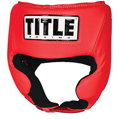 Title Boxing Amateur Competition Headgear (w/Cheeks) - Boxing Headgear, MMA Headgear, Sparring Gear, Headgear Boxing Sparring, Boxing Head Gear, Sparring Headgear, Muay Thai Headgear - color: Red, size: Large