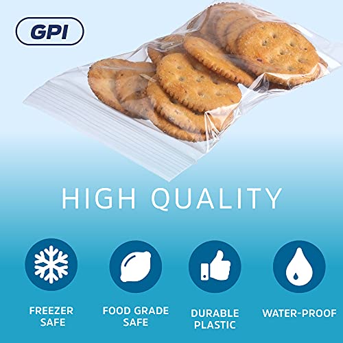 Clear Plastic Reclosable Zip Bags - Bulk GPI Case of 1000, 4" x 6" 2 mil Thick Strong & Durable Poly Baggies With Resealable Zip Top Lock For Travel, Storage, Packaging & Shipping. - size: 4" x 6"