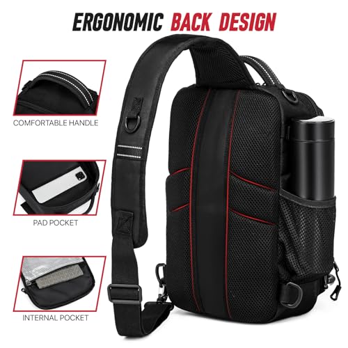 Fishing Sling Bag with Tackle Box, MOLLE System Fishing Backpack with Fishing Lures Kit, Fish Hook Remover Tool, Fish Lip Gripper, Fishing Plier & Accessories, Fishing Gear Gift for Men Black - color: Black-01Set