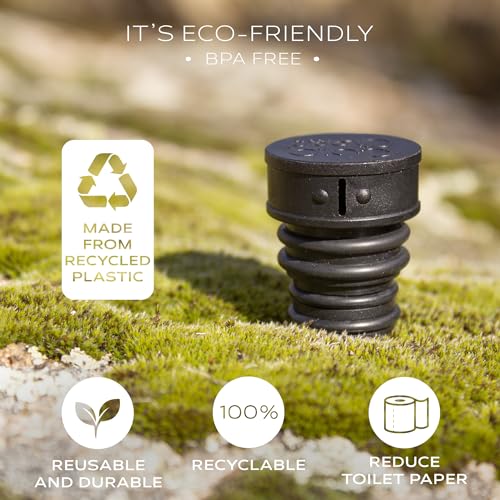 CuloClean Portable Bidet for Toilet, Travel, or Camping. Compatible with Any Plastic Bottle. Discreet, Sanitary or Travel Shower, Attachable Stopper, Backcountry Bidet Nozzle (10pcs, Black)