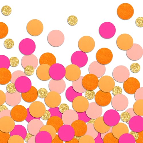 Letjolt Orange Pink Confetti Party Glitter Table Decoration 100 Pcs - color: Orange-pink