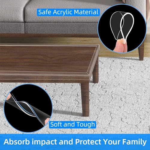Clear Edge Protector Strip,1 Pack x 1.57in x 3.28FT | Sharp Edge Wrap Cover Tape, Self Adhesive Protective Bumper Guards for Cabinet Door Desk Bed Furniture Waterproof - size: 1 Pack x 1.57in x 3.28FT