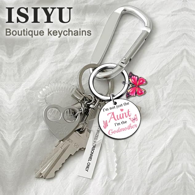 isiyu Godmother Gifts God Mother Proposal Gift Cross Keychain Christian Bible Verse for Women God Mom Religious Inspirational Faith Keychain Gift