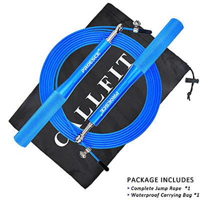High Speed Jump Rope,360° Swivel Dual Bearing, Adjustable, Anti-slip Aluminum Handle, Skipping Rope for Fitness,Crossfit, Boxing, MMA, HIIT, for Weight Loss - color: Blue