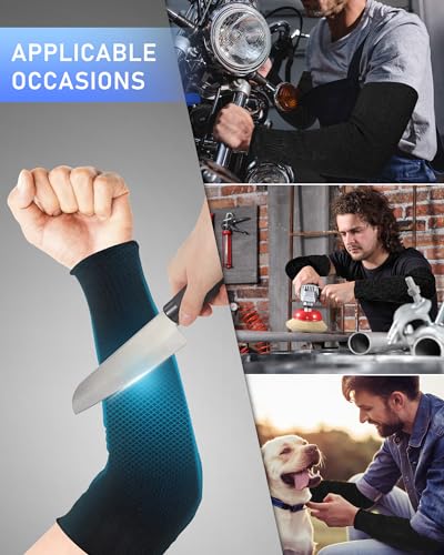 Geyoga 2 Pairs Arm Sleeves Guards Skin Protectors,X-Large;Hppe;Black - color: Black, size: X-Large, style: Hppe
