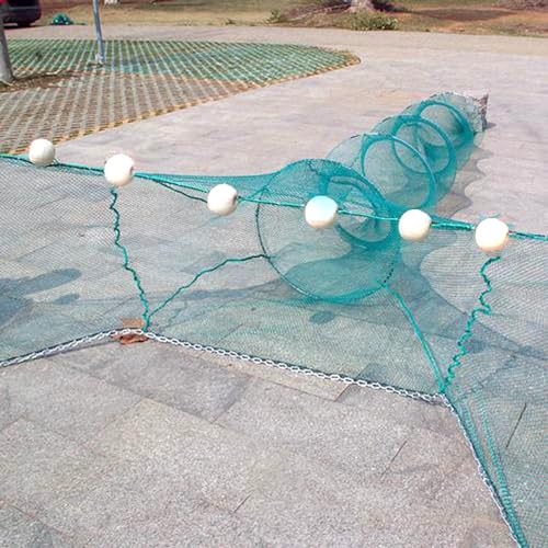 Lawaia Crawfish Trap Fish Net Collapsible Portable Minnow Folded Cast Net With Float and Chain for Shrimp, Lobster, Crab - size: 10M
