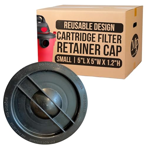 MP Maresh Products Cartridge Filter Retainer Cover Cap Replacement for Shop Vac - Compatible with Vacmaster Models, Durable Reusable Design for Secure Filter Attachment - Black Cap Replacement - size: Small