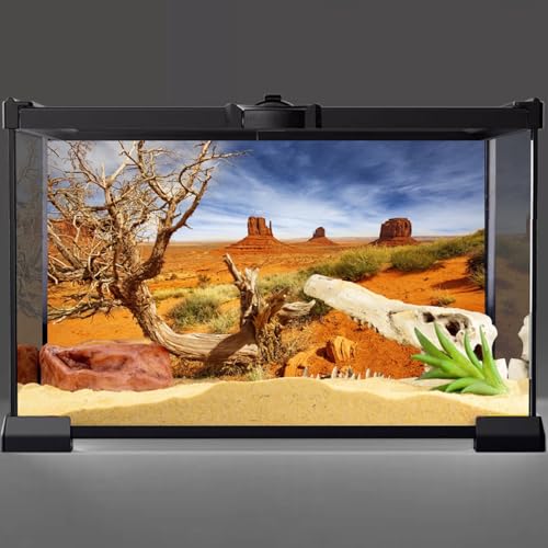 AWERT 72x24 Inches Orange Desert Reptile Habitat Background Durable Polyester Terrarium Background - size: 72x24in/180x60cm