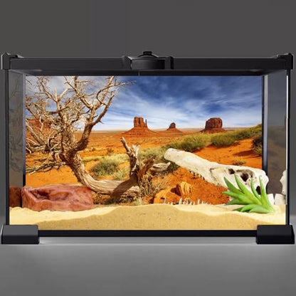 AWERT 72x24 Inches Orange Desert Reptile Habitat Background Durable Polyester Terrarium Background - size: 72x24in/180x60cm