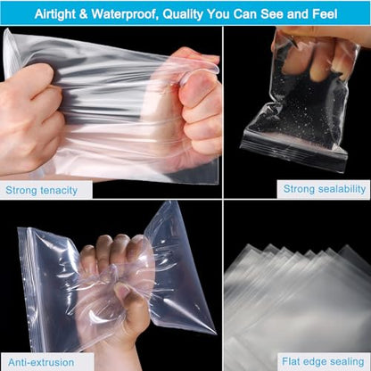 8''x 10'', (Pack of 100) 2 mil Thick Clear Plastic Reclosable Zip Poly Bags with Resealable Lock Seal Zipper for Photo, Jewelry, Bakery, Treats, Travel, Storage, Packaging & Shipping… - size: 8" x 10"
