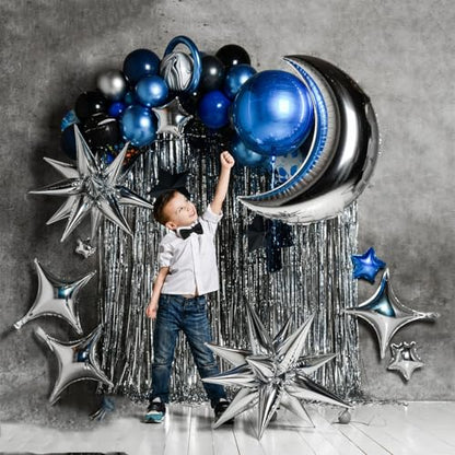 22 Pcs Silver Star Balloons,22/18/10 Inch Star Foil Mylar Balloon - color: Silver
