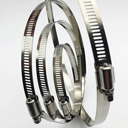 4Pcs 2.5" Adjustable 304 Stainless Steel Duct Clamps Clamp Pipe Clamp Air Ducting Clamp worm drive hose clamps （ 52mm-76mm, For 2.5" Hose) - size: 2.5" -4Pcs
