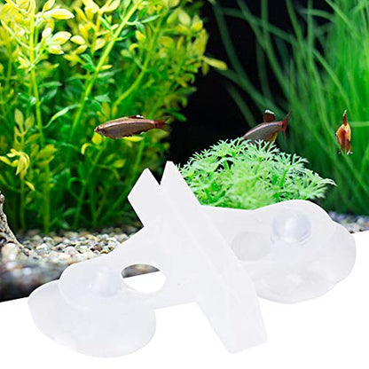 Aquarium Suction Cup Divider Clip, 40Pcs PVC Partition Support, White Fish Tank Separating Board Holder (White) - color: White