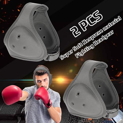Jerify 2 Pcs Wrestling Headgear for Kids Youth Soft Grappling Headgear Wrestling Adjustable Ear Guard Protective(Grey) - color: Grey