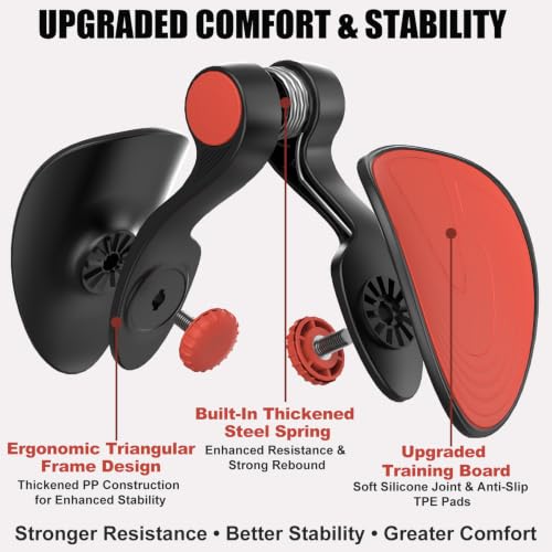 Pelvic Floor Exercise Device with 35 lb Resistance, Kegel and Inner Thigh Muscle Trainer, Home Workout Equipment for Postpartum Recovery, Women & Men, with Band - color: Red Black