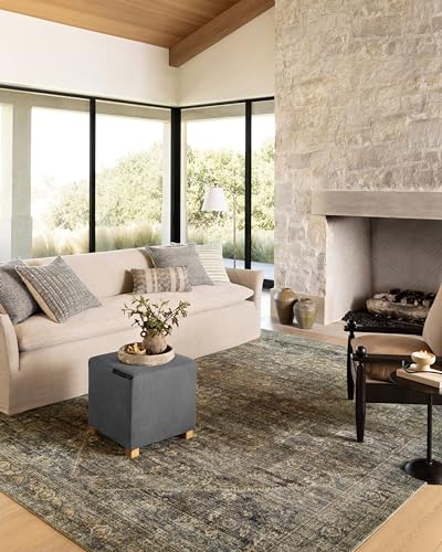 Loloi Amber Lewis Morgan Collection MOG-05 Spice/Lagoon 11'-6" x 14'-6" 38" Thick Area Rug feat. CloudPile Neutral, Room Décor, Vintage Inspired, Livingroom, Bedroom, Dining Area - color: Spice / Lagoon, size: 11'6" x 14'6" (Rectangular)