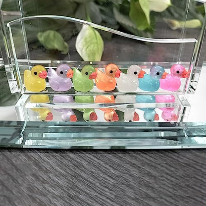 Cidinge 60 Pcs Mini Resin Ducks Luminous Tiny Ducks Miniature Duck Glow in The Dark for DIY Garden Dollhouse Duck Accessories Micro Landscape Aquarium Party Decor - style: Luminous Ducks