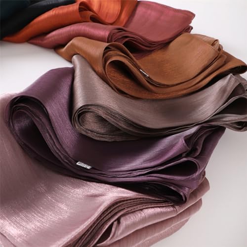 SUNDSGT Hijab Scarf for Women Silk Feeling Hijabs for Women Muslim Lightweight - color: Light Brown