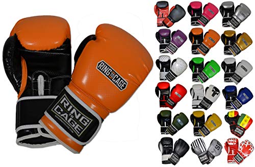 Gym Training Stand-Up Boxing Gloves - color: Orange/Black, size: Large weighs 16oz