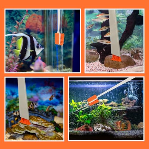 Rislobx 1pcs Small Aquarium Cleaning Tool, Algae Scraper for Fish Tank, Aquarium Brush, Fish Tank Cleaner Adapted for Glass and Acrylic Aquariums - color: Orange