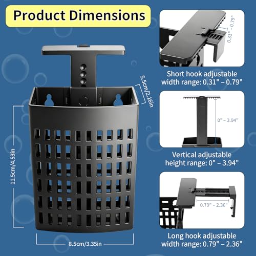 Newly Upgraded Aquarium Plant Holder | Adjustable in Height and Width with Extendable Hook and Suction Cup 4-Pack for Planting Aquatic Plants and Aquariums (Black) - color: Black