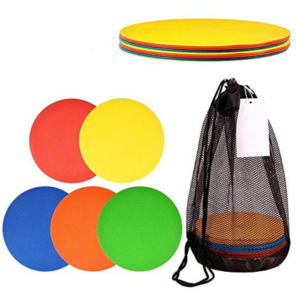 Disc Soccer Training Cones, Multi-Color Field Markers for Football, Basketball and Agility Drills