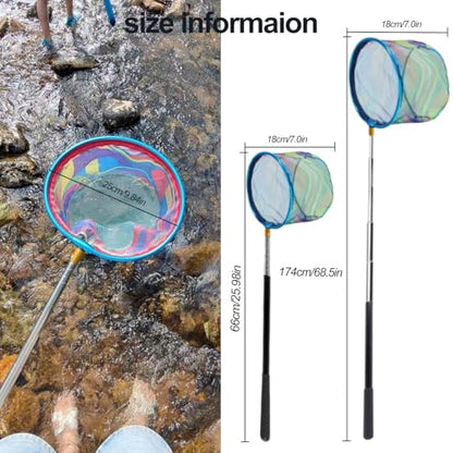 FishingNet2PieceSetRetractableNet forCatchingFrogs andTadpoles - color: Green+Yellow, size: 68.5