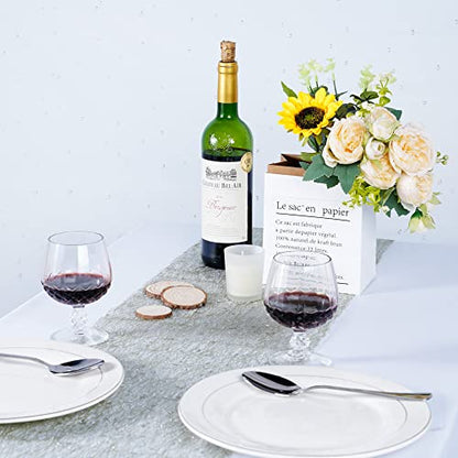 OSVINO Starry Moon Table Runner, Sequin Glitter Mesh for Wedding Party - color: Green