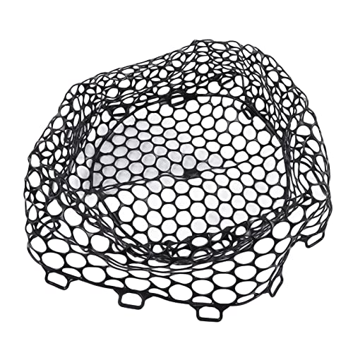 Fly Fishing Net, Durable Black Replacement with 12.6 Inch Depth and Non- Rubber Mesh, Landing Netbag for Anglers Trout Bass River Lake Fishing