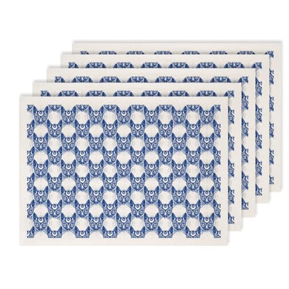 SUPERDANT 5PCS Cat Head Underglaze Paper Transfer Animals Transfer Papers for Clay Ceramic Porcelain Under Glaze Transfers for Pottery Enamel Decals Blue Underglaze Decal Handcrafted Gifts - style: Cat Head