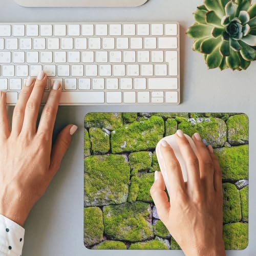 Green Moss Stone Nature Plants Pattern Mousepad Non-Slip Rubber Base Mouse Pads for Computers Laptop Office Desk Accessories Mouse pad 7.9 x 9.5 in - color: Moss Stone
