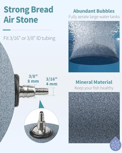 Pawfly Aquarium Air Stone 6 Inch, Fish Tank Bread Air Stone Bubbler Oxygen Diffuser for Large Air Pump Fish Tank Outdoor Garden Pond and DWC System - size: 6 Inch