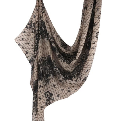 Hijab Scarf for Women Fashion Printed Modal Hijab Head Wrap Scarves Lightweight Long Scarf Shawls - color: Flower Lace Print