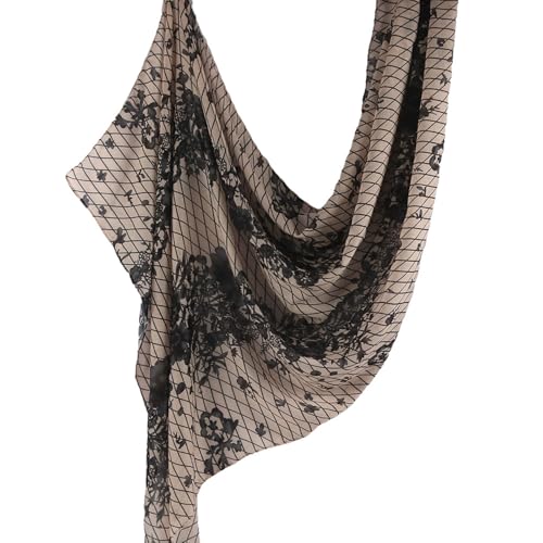 Hijab Scarf for Women Fashion Printed Modal Hijab Head Wrap Scarves Lightweight Long Scarf Shawls - color: Flower Lace Print